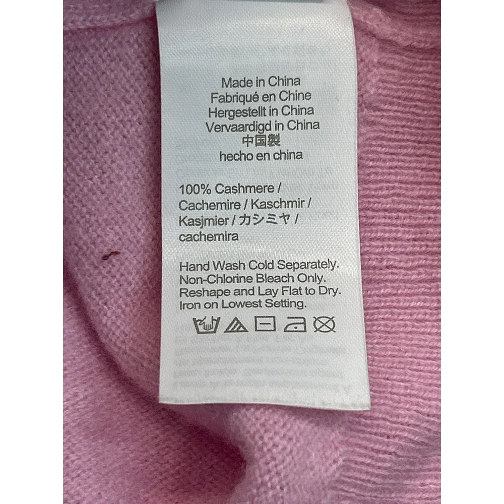 J. Crew Cashmere Sweater M Pink Long Sleeve Crewneck Ribbed Trim‎ Soft Knit